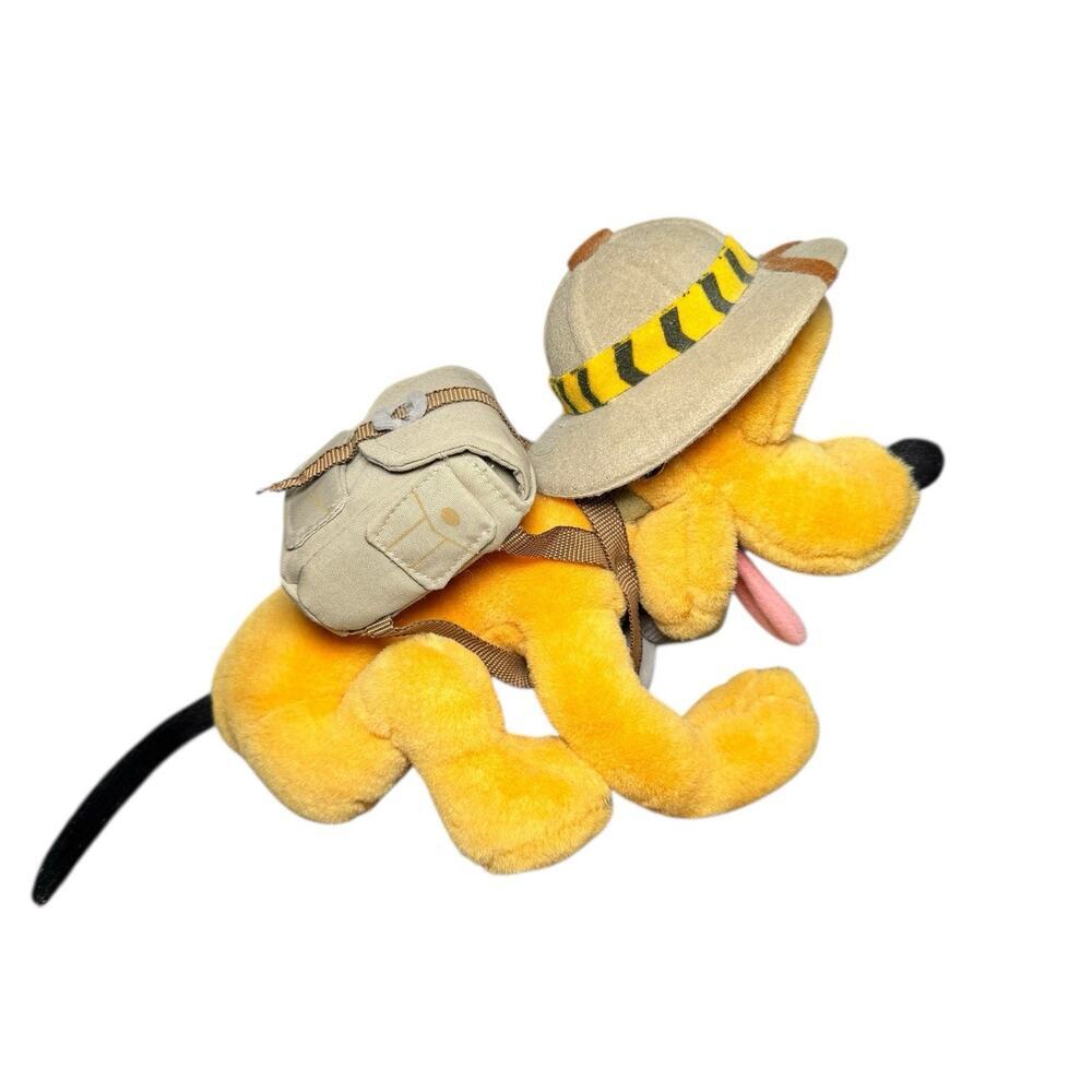 Disneyland Mouseketoys Safari Pluto Plush Stuffed Toy Animal Kingdom Backpack - Picture 6 of 10